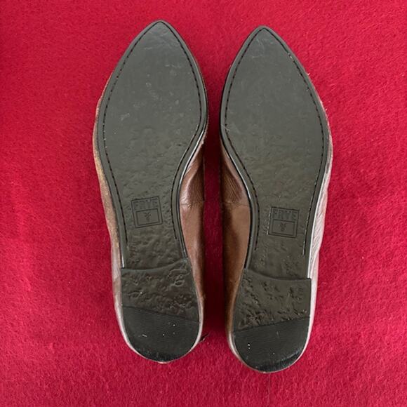 FRYE Women’s Regina Ballet Flats in Cognac Leather - 7 - Picture 8 of 10